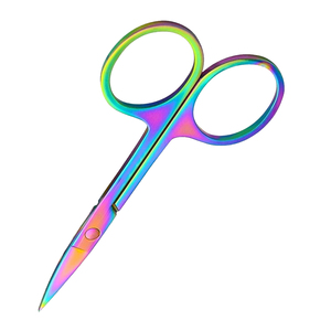 Professional Rainbow Titanium <b>Cuticle</b> <b>Scissors</b> Stainless Steel Fine Point Straight Blade Manicure Pedicure Nail Care Tool OEM - Product Image 5