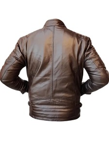 เสื้อแจ็คเก็ตหนังทรงเข้ารูปสำหรับผู้ชาย ทำมือ - Product Image 3