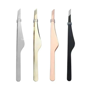 Prix de gros, pinces à épiler de haute qualité pour salon, ensemble de pinces à épiler en acier inoxydable, pointues et inclinées, écologiques, réutilisables, outil de beauté - Product Image 2