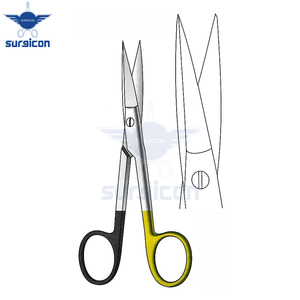 Ciseaux Converse 13,5 cm / 5-1/4 pouces, bords extérieurs droits, semi-affûtés, une lame dentelée, Super Cut TC, chirurgical médical - Product Image 3