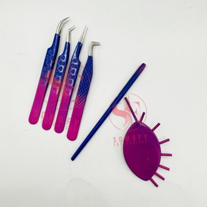 Pince à épiler professionnelle en acier inoxydable la plus vendue miroir à cils durable de marque privée en gros - Product Image 2