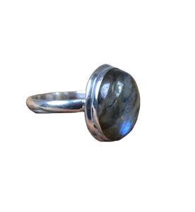 Anillo Minimalista Hecho a Mano en Plata de Ley 925 con Baño de Rodio y Oro Rosa con Ágata, Joyería para Mujer, Regalo de Cumpleaños - Product Image 1