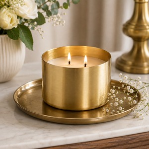 Luxury Design Metal <b>Candle</b> <b>Holder</b> with Decorative <b>Candle</b> Jar Container for Aromatherapy Home Decor Spa and Gift Collections Use - Product Image 1