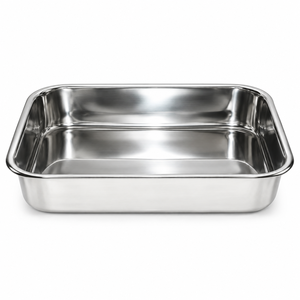 Plat de cuisson rectangulaire en acier inoxydable, plat de service profond, plat de préparation alimentaire, taille personnalisée - Product Image 1