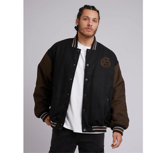 Chaqueta Varsity de Algodón y Lana con Bordado Frontal Personalizado, Estilo Urbano, Precio al por Mayor, Diseño Oversize con Bloques de Color, Impermeable y Resistente al Viento - Product Image 5