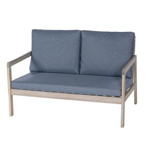 Best-Selling <b>Outdoor</b> Modern Wooden <b>Sofa</b> Set Stylish Blue <b>Cushions</b> & Weather-Resistant Acacia Wood Frame for Courtyard or Hotel - Product Image 1