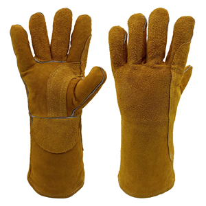 High Performance Cowhide Leather Anti Cut Liner Heat Resistant Tig Welding Safety <b>Gloves</b> Most Popular Long Cuff Welder <b>Gloves</b> - Product Image 1