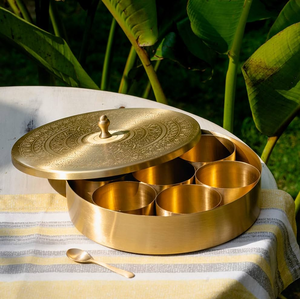 Excellent Quality Brass Spice <b>Box</b> Pure Brass Masala Spice <b>Box</b> Durable Eco-Friendly Leak Proof Spice <b>Box</b> - Product Image 5