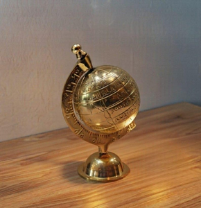Globe terrestre en laiton de style antique, décoration de bureau, globe terrestre décoratif nautique vintage pour la maison, le bureau, la bibliothèque, la table - Product Image 3