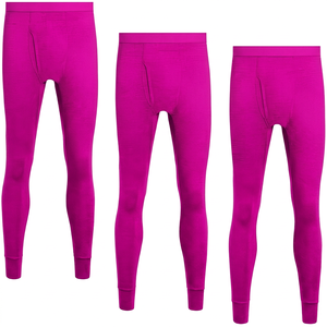 Men's Compression Leggings Full Length Solid Black <b>Spandex</b> Cotton Elastic Waist Baselayer <b>Pants</b> - Product Image 3