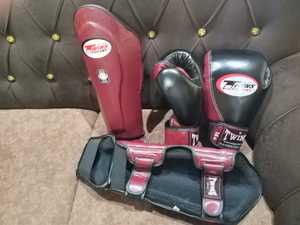 Twins Muaythai Boxing <b>Gloves</b> And Shin Pad Professional Real Cowhide Leather Sparring & Training <b>Gloves</b> Shin Guard - Product Image 3
