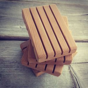 Natural Bamboo Wood <b>Soap</b> Holder Dish Rack Bathroom Shower Storage Support Plate Tray Elegant Wooden Bathroom <b>Sets</b> - Product Image 3