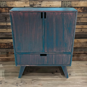 Aparador de madera maciza de gran capacidad, un cajón, dos compartimentos, para entrada, hogar, oficina, granjas, sala de estar y oficina - Product Image 1