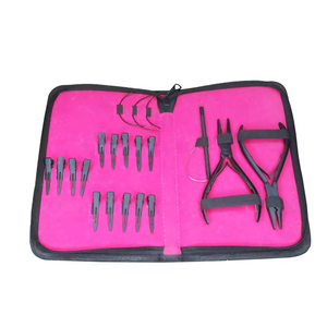 Kit d'outils tout-en-un pour extensions capillaires avec ouvre-anneaux micro, pince de fermeture, applicateur de bandes adhésives, enfile-boucles, peigne à queue et fermeture éclair - Product Image 4