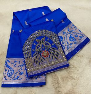 Nouveau tissu en soie pure et douce avec un travail de tissage jari original pour plusieurs couleurs - Product Image 1