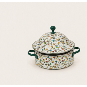 Ensemble de casseroles de luxe en émail floral pour la vente en gros, chauffe-plats avec couvercle en dôme, plat de service de buffet en acier inoxydable - Product Image 3