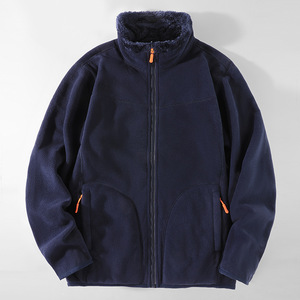 Veste polaire réversible unisexe best-seller, en sherpa corail, fermeture éclair, double face, pour homme et femme, vêtements pour homme - Product Image 3