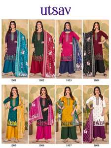 Accesorios de Moda, Trajes Salwar para Mujer, Diseño Indio-Pakistaní, Bordados, de Algodón y Seda, para Fiestas, Último Diseño - Product Image 4