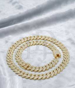 Chaîne cubaine de luxe en diamant, style hip-hop, en argent 925 avec options Moissanite ou diamant de laboratoire, et options en or 10K ou 14K - Product Image 2