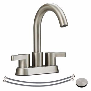 Rubinetto per lavabo bagno a 2 maniglie con scarico a scomparsa da 4 pollici, rubinetto per lavabo da bagno 3 - Product Image 1