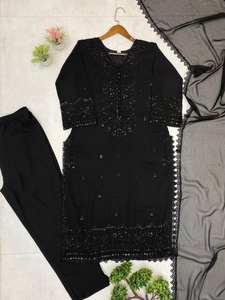 ชุดเดรส Anarkali Salwar Kameez สไตล์อินเดีย-ปากีสถานแบบดั้งเดิมขายดีอันดับต้นๆ สำหรับงานปาร์ตี้ของผู้หญิง ทรงเข้ารูป ผ้าซาตินไหมญี่ปุ่น พร้อมส่ง - Product Image 5