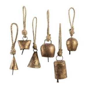 กระดิ่งคริสต์มาสทรงกลมทองเหลืองแบบดั้งเดิม งานฝีมือประดับตกแต่งแขวน - Product Image 3