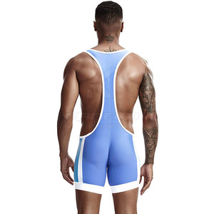 Combinaison de lutte une pièce pour homme avec logo frontal, en Spandex/Polyester, respirante, séchage rapide, légère, ajustée, haute qualité, prix bas - Product Image 4
