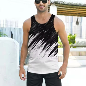 Nouveautés en promotion : Débardeur ras du cou unisexe en polyester/coton respirant, tricoté, couleur personnalisable, style streetwear, grandes tailles pour hommes - Product Image 3