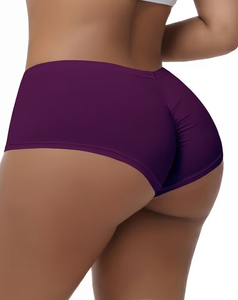 High Waist Solid Color Knitted Shorts Women's Elastic Waistband Sexy Club Style Breathable Skinny Fit Quick Dry Eco-Friendly - Product Image 3