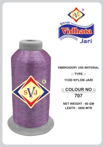 Hilo Metálico Plateado de Alta Tenacidad SHREE VIDHATA JARI M-GOLD 110D 5900 Metros, Hilo Metálico para la Industria Textil - Product Image 3