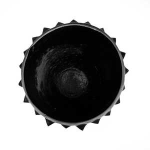 Urne en métal noir faite à la main, vase rond haut et moderne pour mariage, jardin, patio, décoration intérieure - Product Image 2