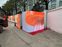 Écran d'affichage LED 3D à coins arrondis pour la publicité, visionnable à l'œil nu