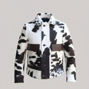 Chaqueta de cuero de vaca personalizada para hombre, informal, de invierno, transpirable, con calefacción, cortavientos, sin costuras, con detección de aguja por fusión, premium - Product Image 1