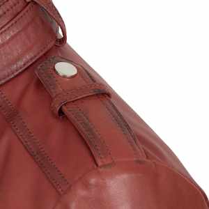 Chaqueta de cuero para mujer con cremallera, estilo casual, corte ajustado, cuello vuelto, estilo motero, para uso urbano - Product Image 4