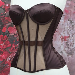 Conjunto de faja moldeadora sin costuras de control firme para mujer, de malla de jersey transpirable, con diseño de corsé de varillas transparente y encaje elegante sin tirantes - Product Image 4