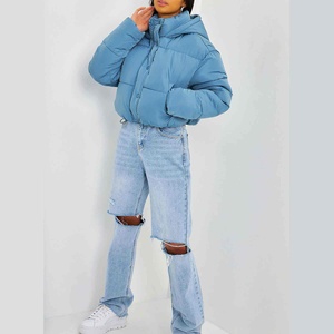 Stand collar <b>Womens</b> Crop Bubble <b>Coat</b> <b>Women's</b> Cropped Puffer Jacket Casual layering Custom Logo Clothing Supplier <b>Women</b> Clothing - Product Image 3