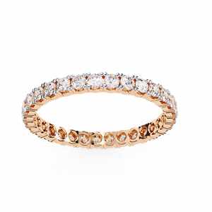Bague Éternité Classique pour Femme en Or Massif 18 carats avec Moissanite Taille Ronde Brillante et Sertissage Pavé – Idéale pour Mariage - Product Image 5