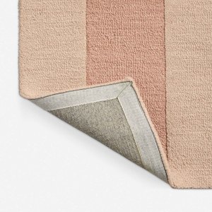 Blush Pink Stripe Hand Tufted Wool Area Rug Modern Minimalist Neutral Woolen Carpet Living Room Bedroom Hallway Custom Decor Rug - Product Image 5