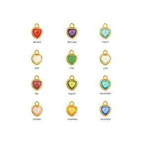 Heart Shape Faceted Ruby Birthstone Charm 8mm Gold Bezel Set Pendant Handmade Tiny Heart Charms for Jewelry Making - Product Image 5