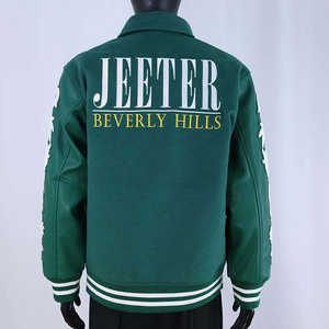 Chaqueta Varsity de Diseño de Lujo Estilo Urbano, con Cuerpo de Lana, Puños Acanalados y Cuello Byron, para Hombre y Mujer - Product Image 5