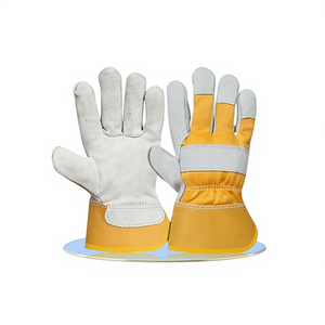 Wholesale Welder Gloves Supplier Cheap 4 Goatskin Cowhide Leather Heat Resistant Safety Hand Work TIG Argon Welding Gloves - Product Image 1