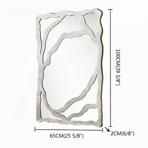 Miroir mural en métal fait main tendance, miroir d'appoint contemporain haut de gamme pour la décoration murale de maisons de luxe, de complexes hôteliers, de chambres, de bureaux et de couloirs - Product Image 5