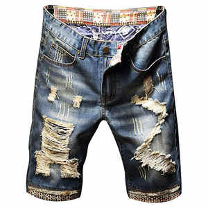 Nouveauté 2026 : Short en jean slim pour homme, séchage rapide, décontracté, en denim uni, en promotion - Product Image 1