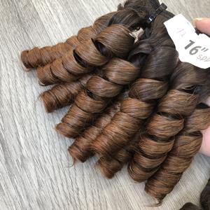 Vietnamien 100% Remy perruque de cheveux humains Super qualité rebondissante bouclée pour Ombre gingembre couleur Double dessiné cheveux tissage prix de gros - Product Image 2