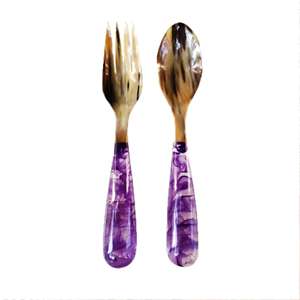 Juego de Utensilios para Servir Ensaladas de Color Azul, Más Vendido, Ecológico, Apto para Lavavajillas, Utensilios para Ensaladas para el Hogar y la Cocina, Hecho en India - Product Image 2