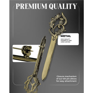 Espada Antigua Thistle Sword, Pin Decorativo Tradicional Escocés para Kilt, Accesorio Tradicional Irlandés, Metal de Alta Calidad, Venta al por Mayor - Product Image 2