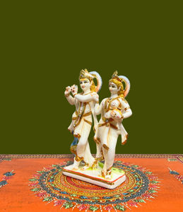 Nirmala Handicrafts - Estatua Religiosa Decorativa de Resina Pintada de Radha Krishna, Pulida a Mano, Diseño Tradicional, para Mesa - Product Image 2