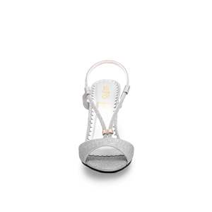 Sandale à talon fantaisie argentée modèle FN5883 - Product Image 1