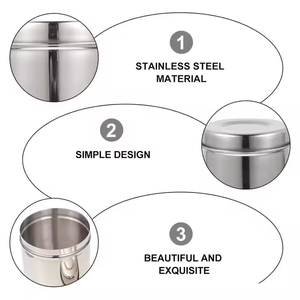 Pot à pansements de qualité supérieure - Contenant de rangement réutilisable en acier inoxydable avec couvercle pour cotons-tiges chirurgicaux et gaze médicale - Product Image 2