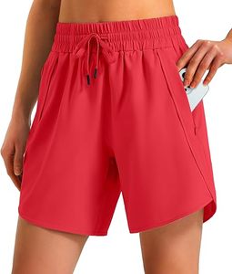 Shorts Deportivos Cortos de 5 Pulgadas para Mujer, Cómodos, Casuales, para Gimnasio, Activos, de Poliéster, Ligeros, para Entrenamiento - Product Image 1